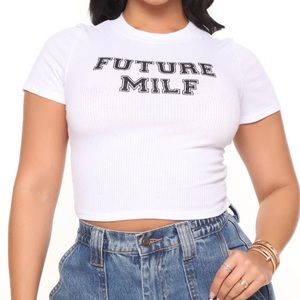 Fashion Nova "Future MILF" crop top
